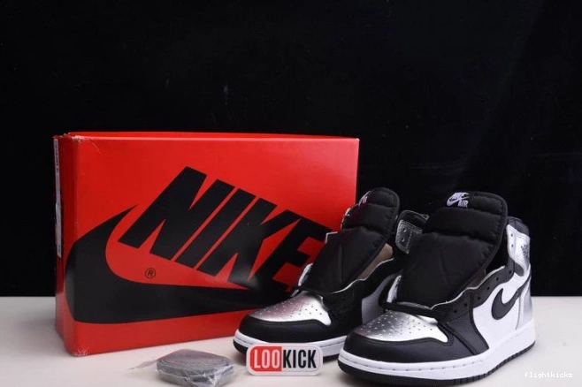 SILVER AIR 1 HIGH CD0461-001 OG JORDAN TOE WMNS 0808